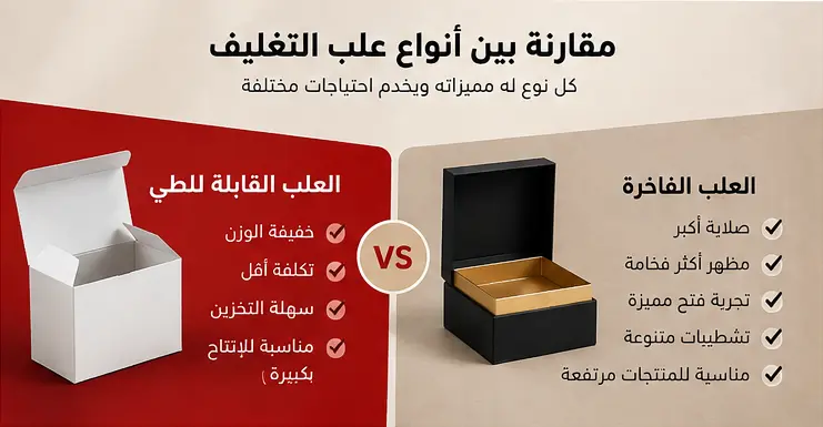 مقارنة بين أنواع علب التغليف