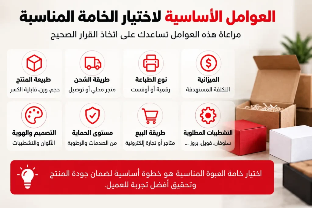 عوامل اختيار خامة العبوة المناسبة