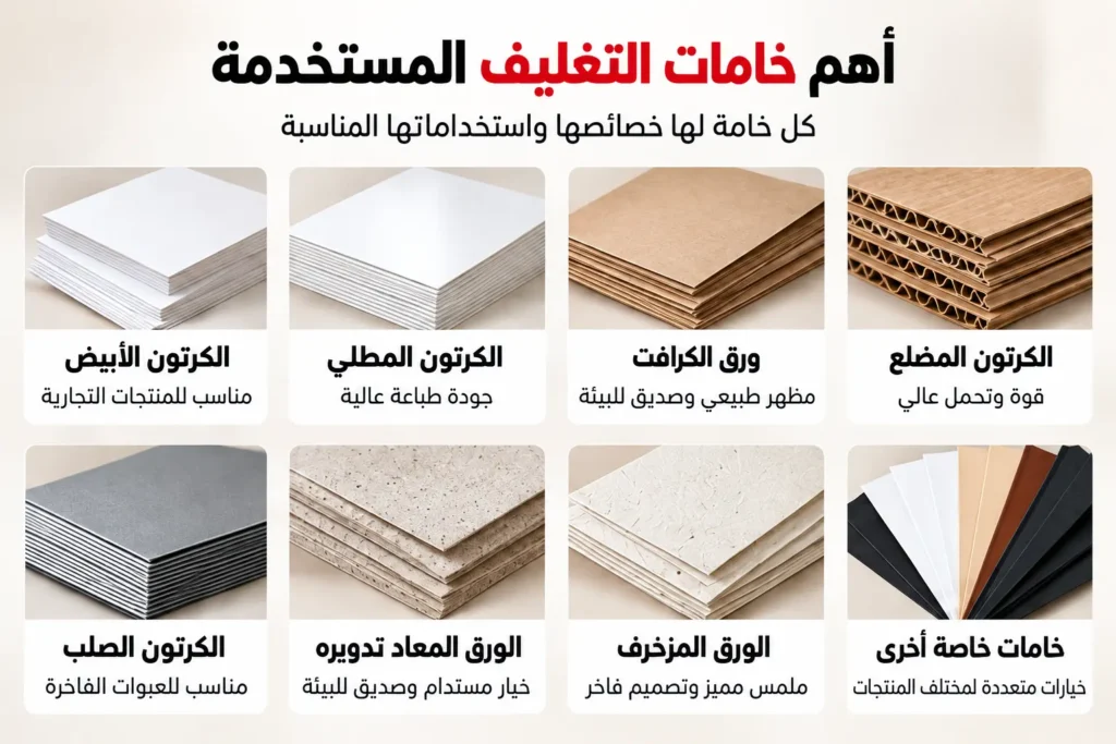 أهم خامات التغليف المستخدمة في العبوات