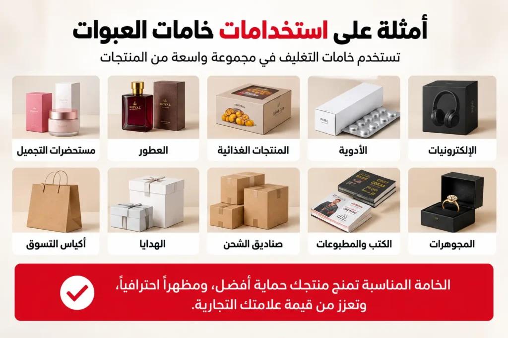 استخدامات خامات التغليف للمنتجات المختلفة