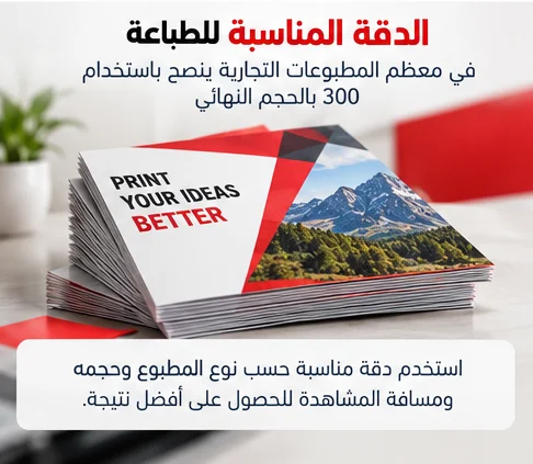 الدقة المناسبة للطباعة